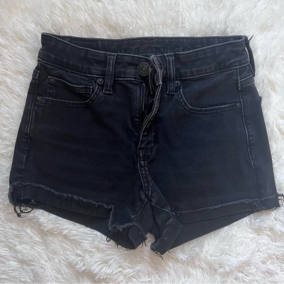 American Eagle Outfitters Pants - American Eagle Black Hi-Rise Shortie Denim Shorts